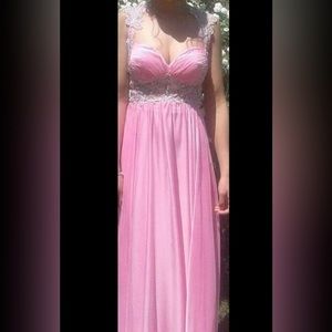 Pink jewelled prom dress